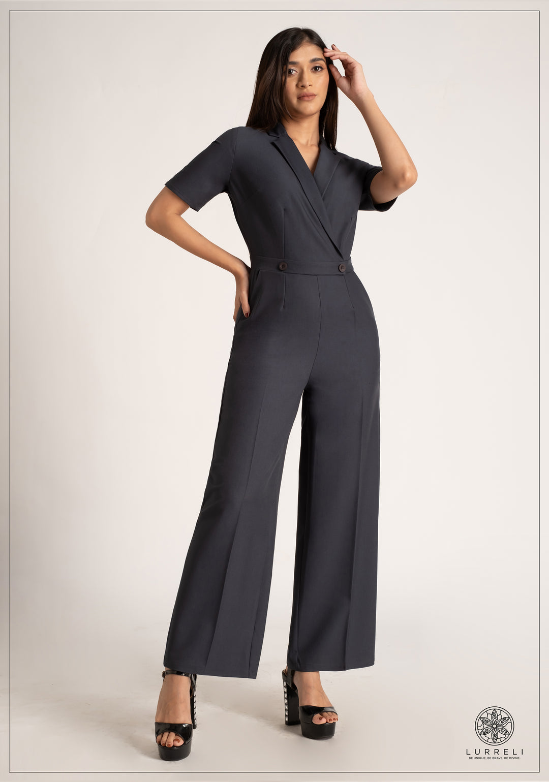 Lapel Color Jumpsuit – view 14 – Lurreli
