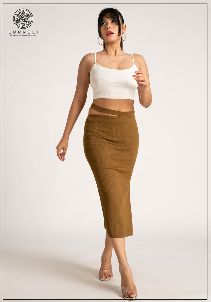 Strappy Rib Top – White Print – Lurreli