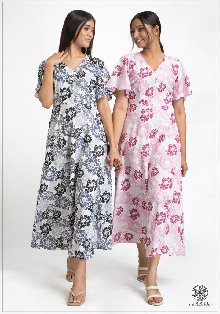 Leaf printed midi Dress – view 8 – Lurreli