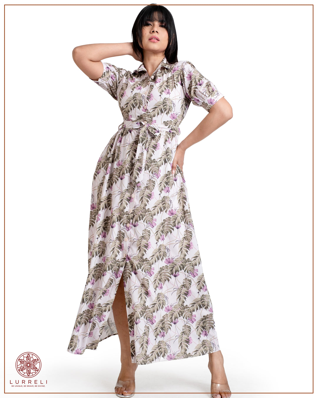 Floral Printed Button-Down Detail Maxi Dress – view 3 – Lurreli