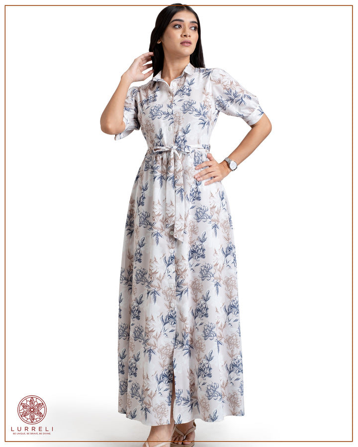 Floral Printed Button-Down Detail Maxi Dress – view 5 – Lurreli
