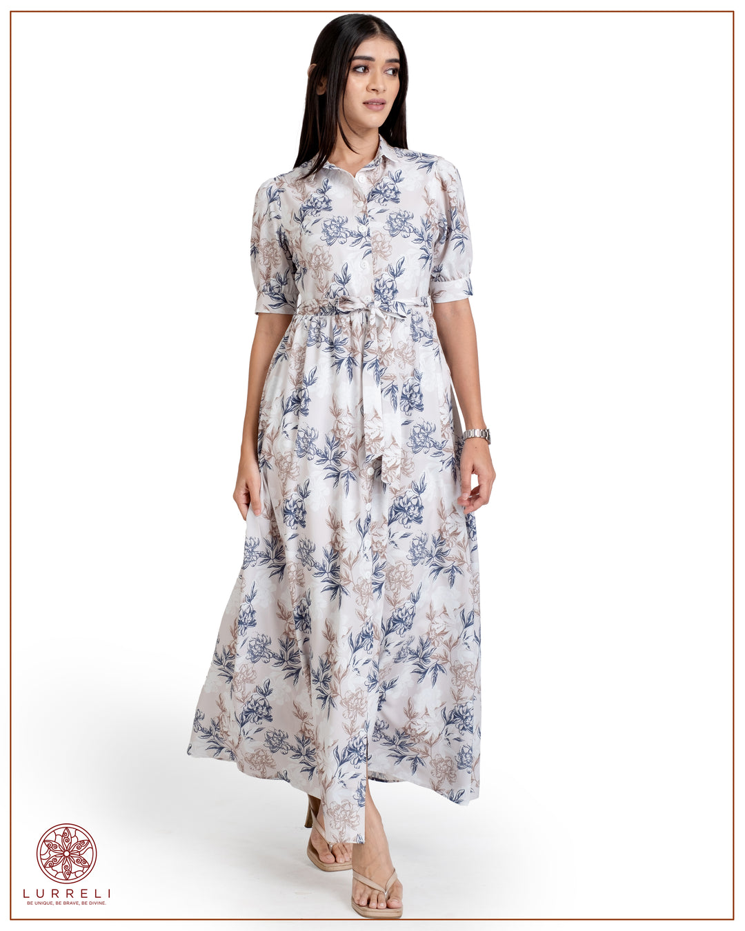 Floral Printed Button-Down Detail Maxi Dress – view 7 – Lurreli