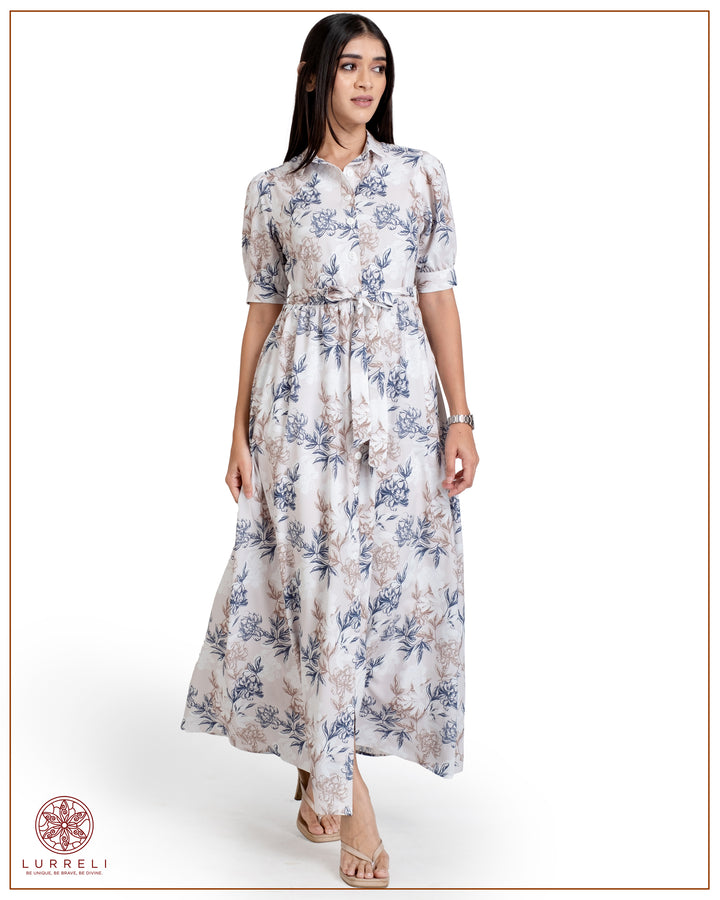 Floral Printed Button-Down Detail Maxi Dress – view 7 – Lurreli