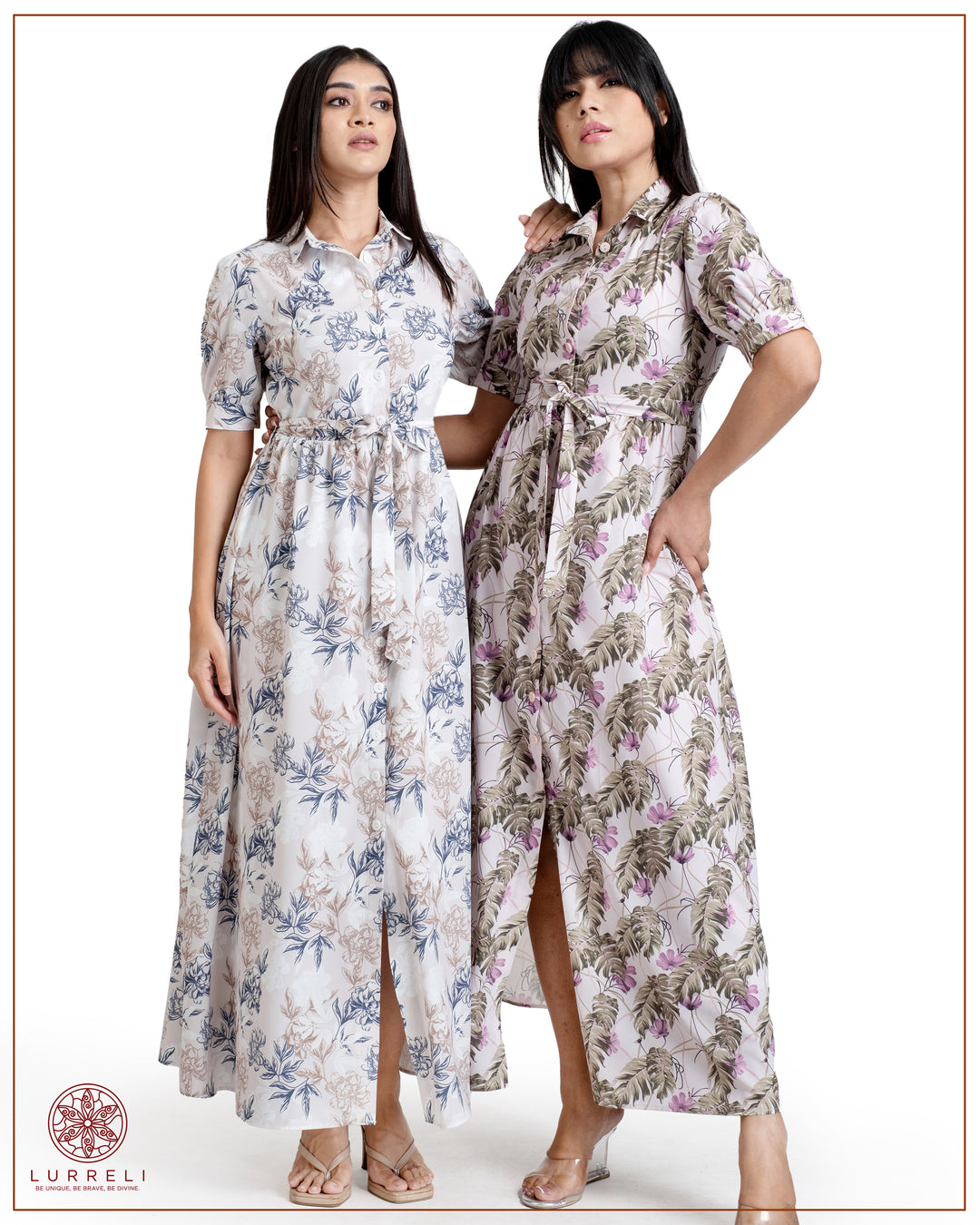 Floral Printed Button-Down Detail Maxi Dress – view 1 – Lurreli