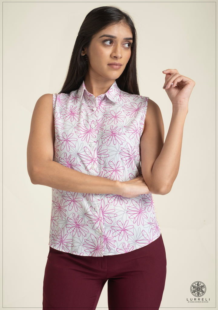 Sleeveless Printed Top – view 4 – Lurreli