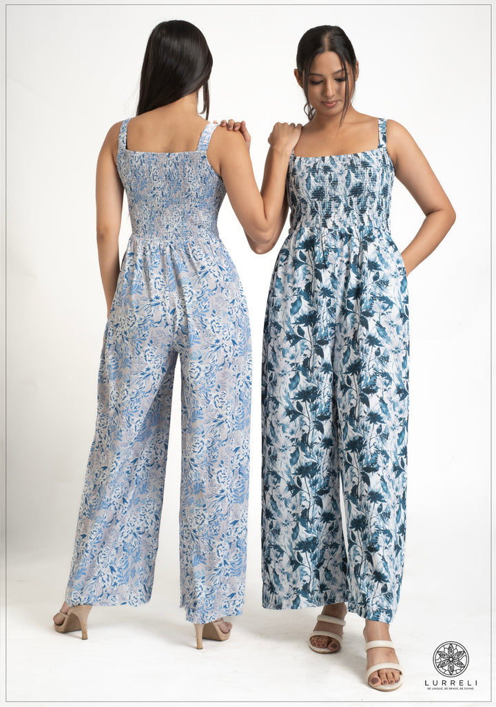 Floral printed Smoking Detail Jump suit – view 6 – Lurreli