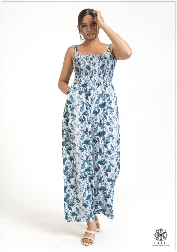 Floral printed Smoking Detail Jump suit – view 4 – Lurreli