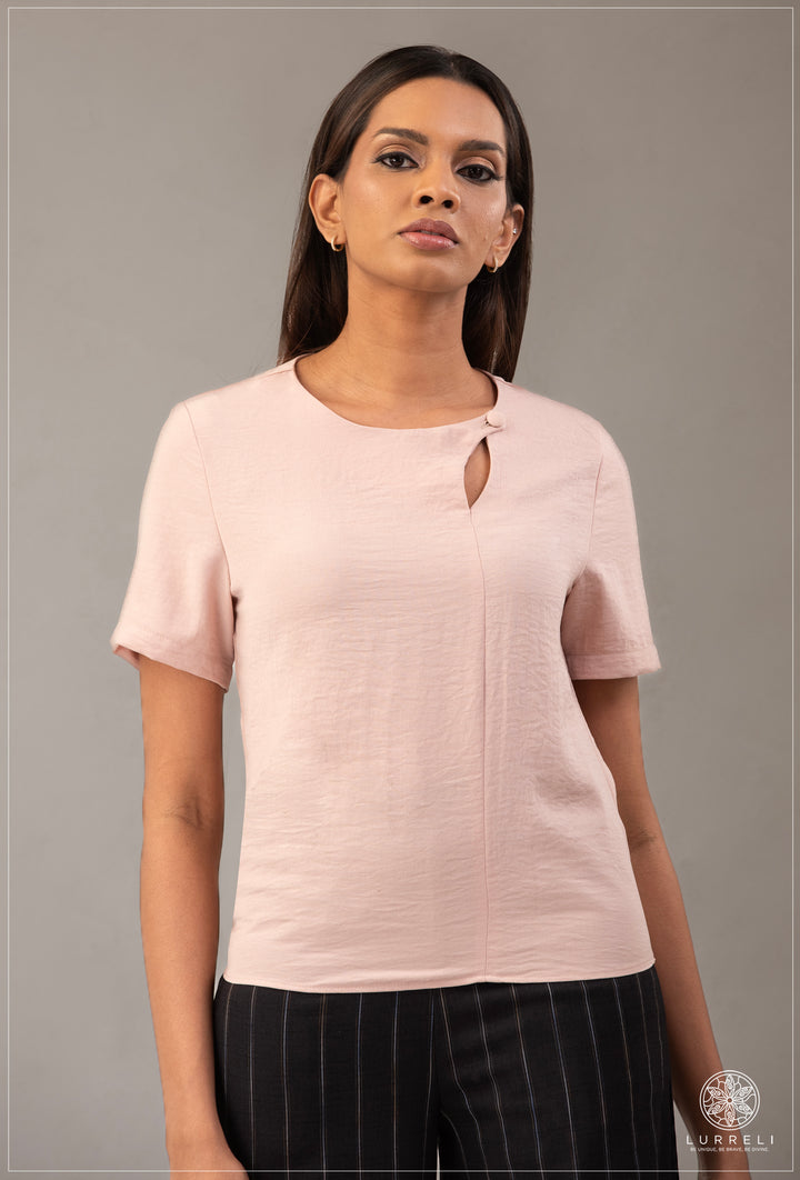 Solid Work Wear Blouse – Pink – Lurreli