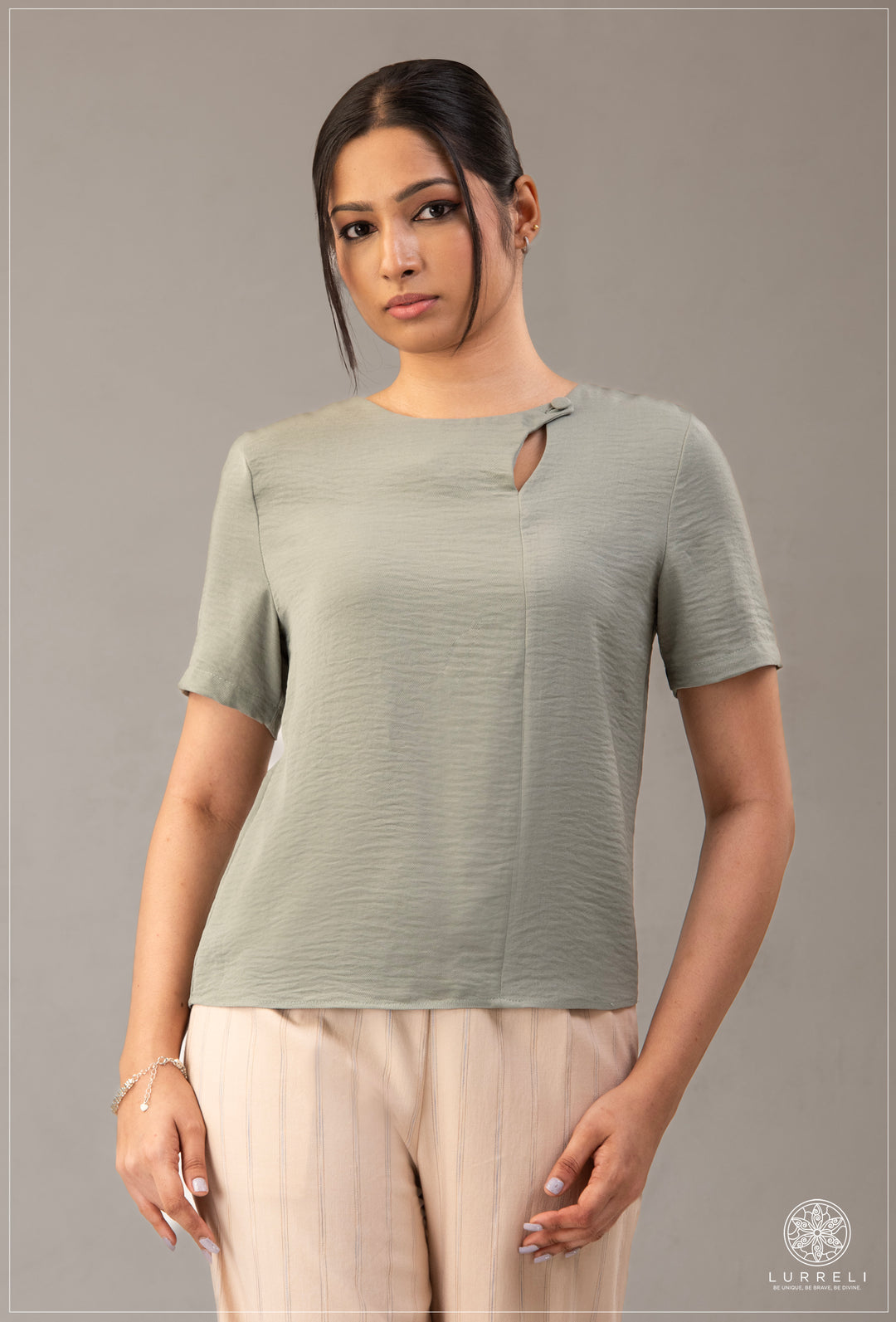 Solid Work Wear Blouse – Light Green – Lurreli