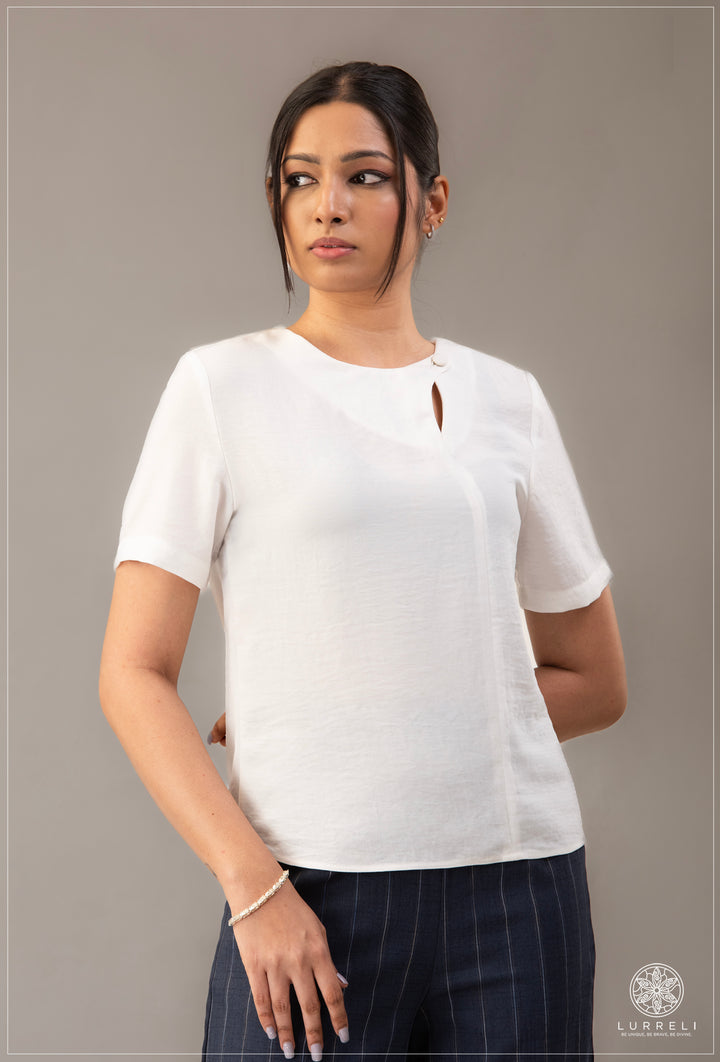 Solid Work Wear Blouse – White – Lurreli