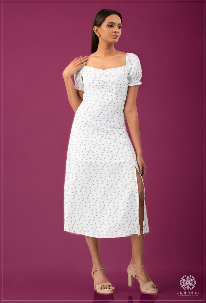 Sleeve Smoke Detail Midi Dress – view 2 – Lurreli