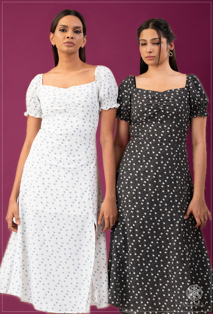 Sleeve Smoke Detail Midi Dress – view 4 – Lurreli
