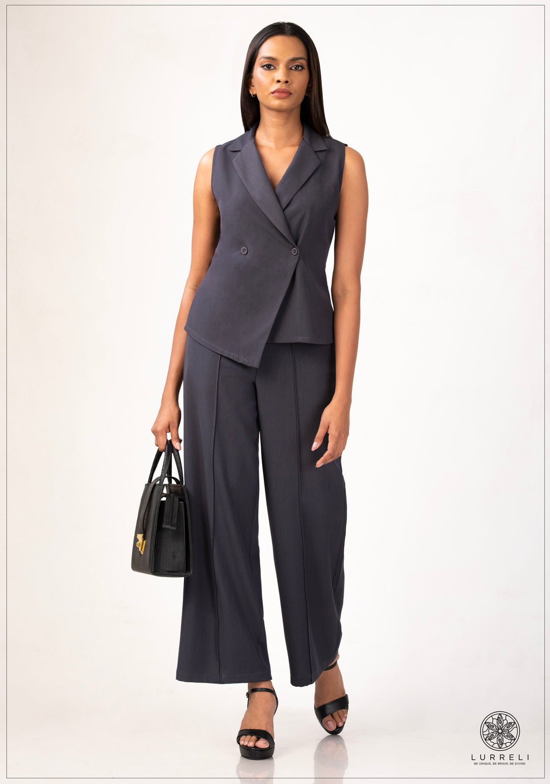 Front Pleated Workwear Pant – Gray – Lurreli