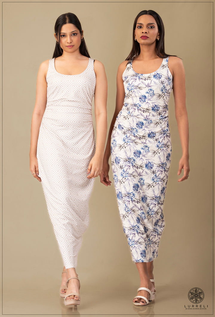 "Floral Printed Maxi Dress'' – view 1 – Lurreli