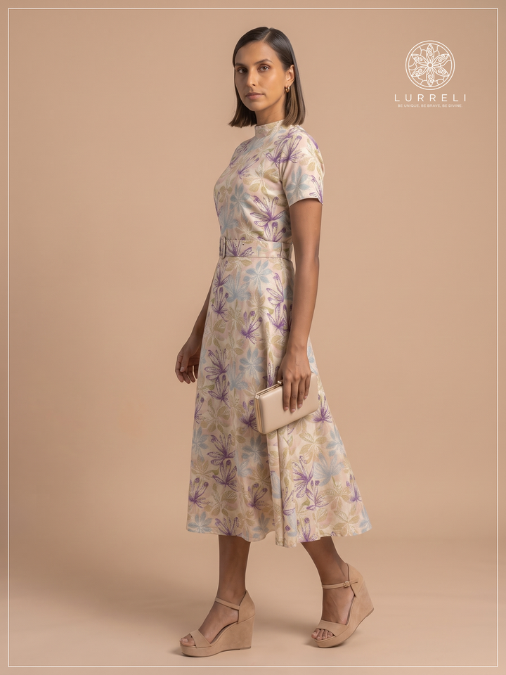 Belted Floral Midi Dress – view 4 – Lurreli