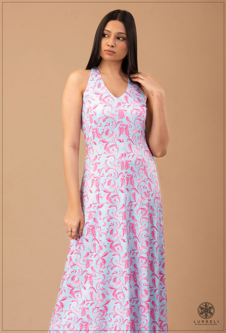 Leaf Printed Midi Dress – view 5 – Lurreli