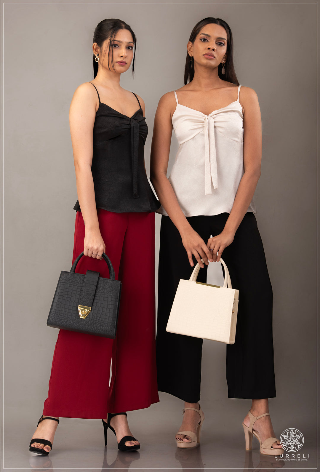 Peplum, tie-front cami top – view 3 – Lurreli