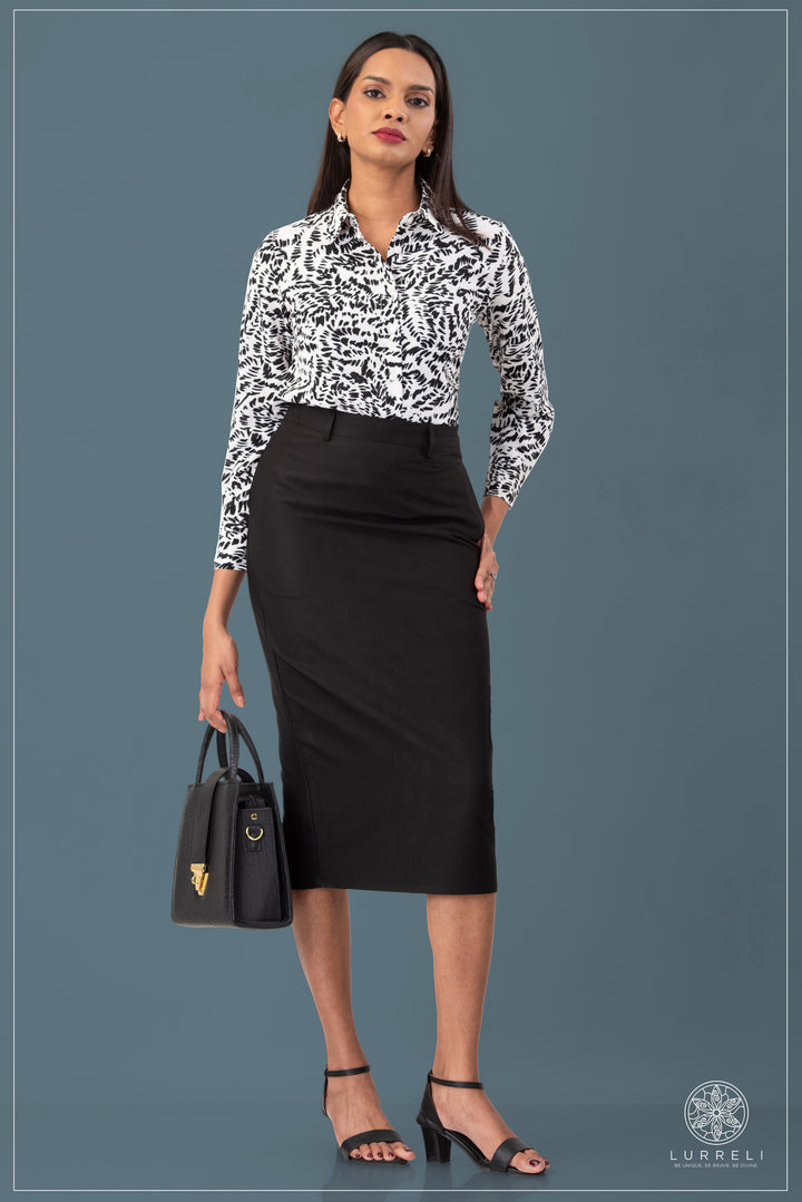 Printed Work Wear Blouse – view 3 – Lurreli