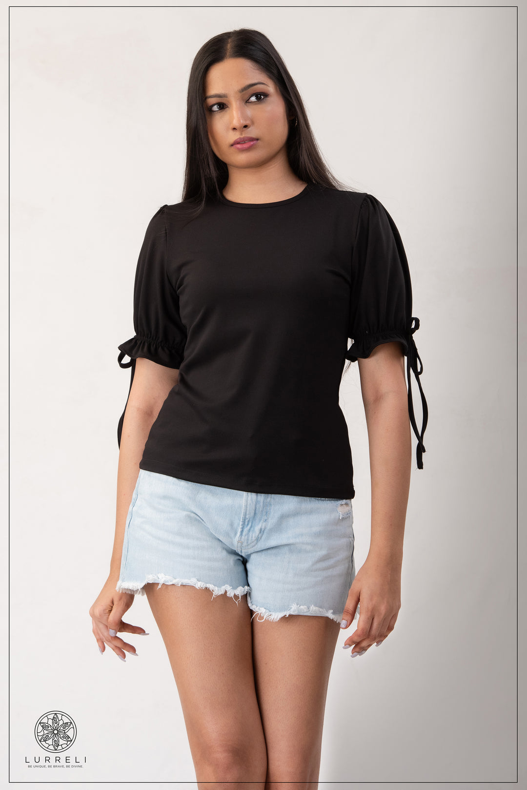 short-sleeved top – Black – Lurreli