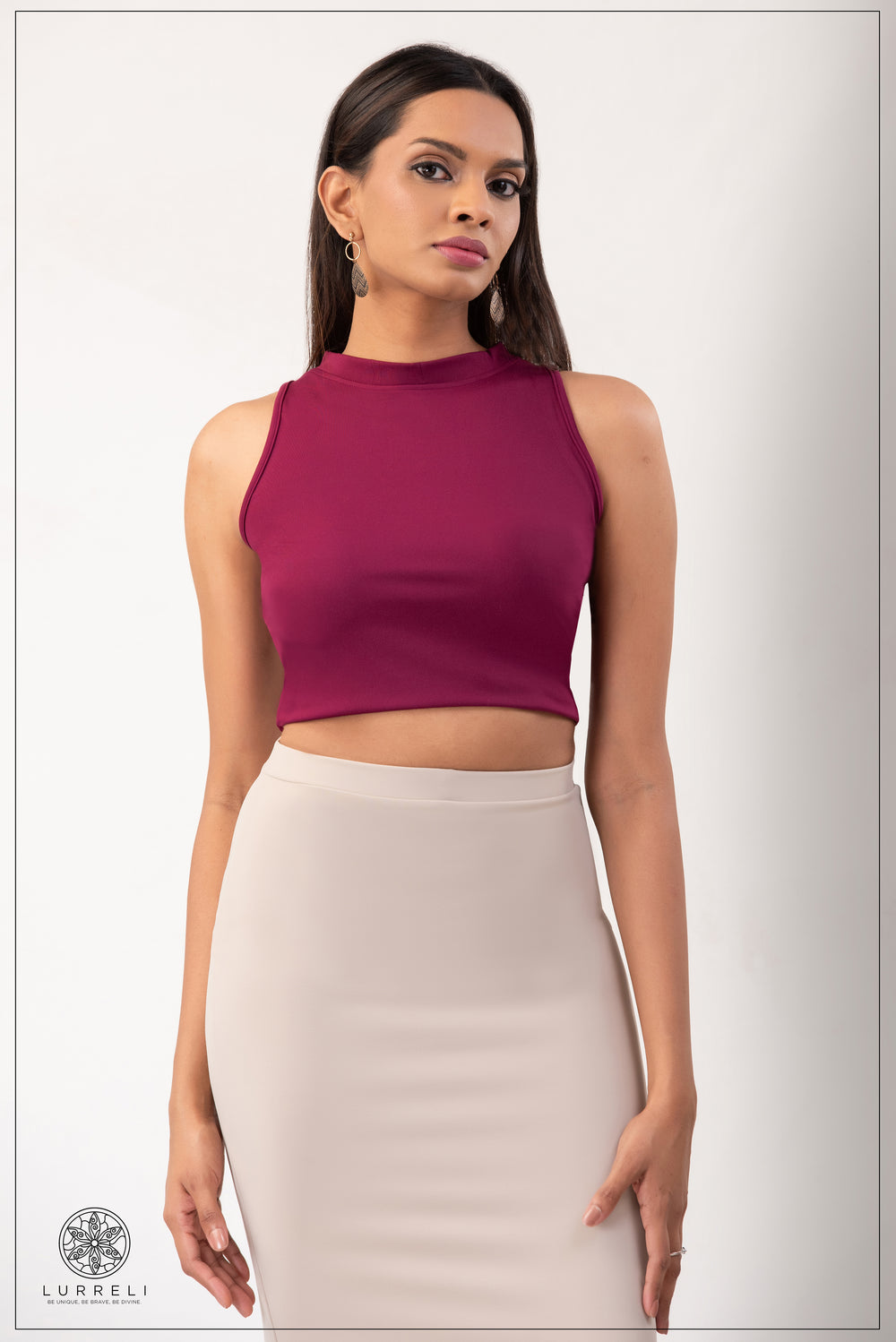 Kurve Mock crop top – Purple – Lurreli