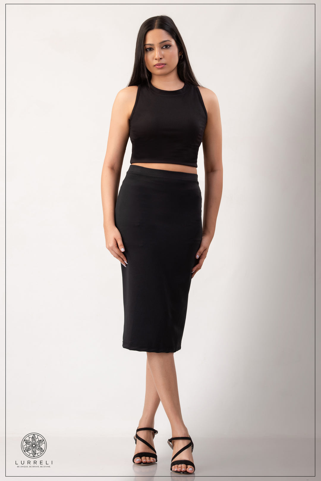 Kurve Mock crop top – Black – Lurreli