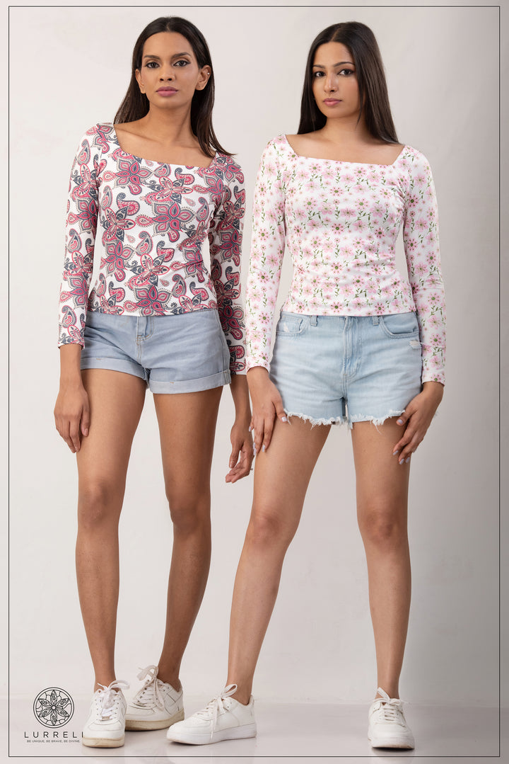 Paisley Print Square Neck Top – view 3 – Lurreli
