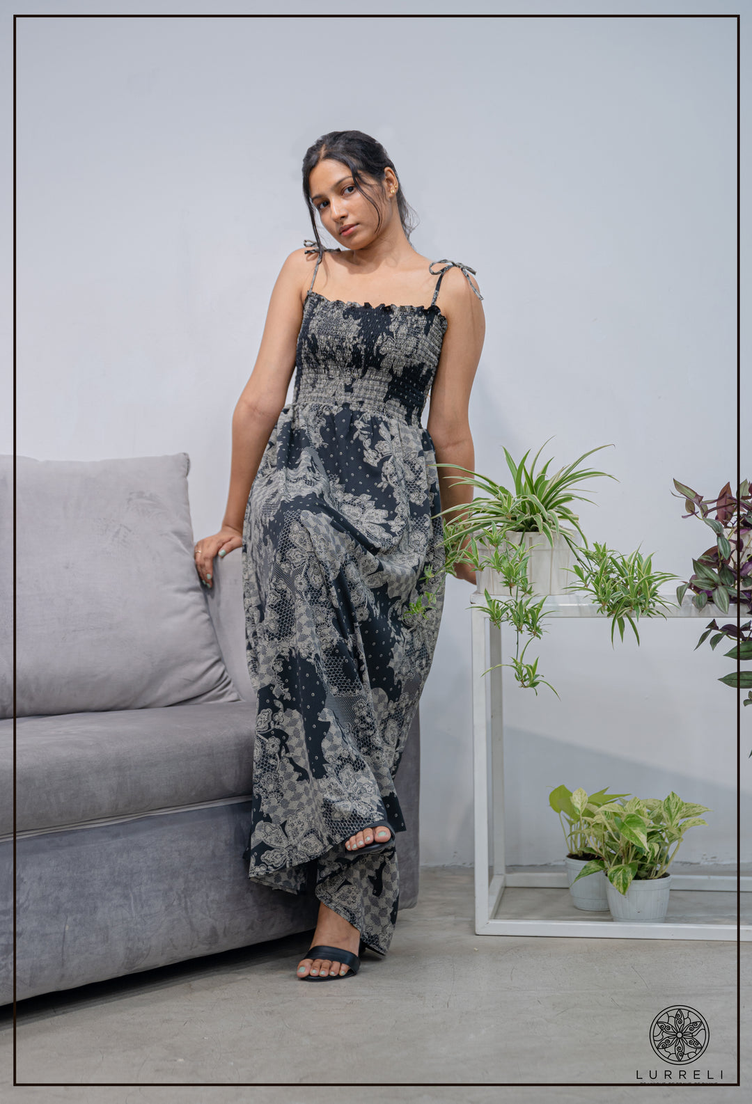 Smoked Strappy Dress – Black – Lurreli