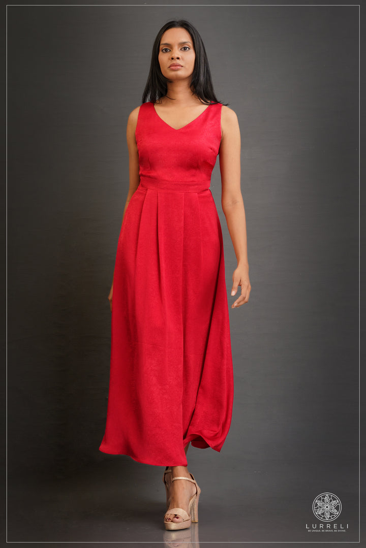 sleeveless maxi dress – Maroon – Lurreli