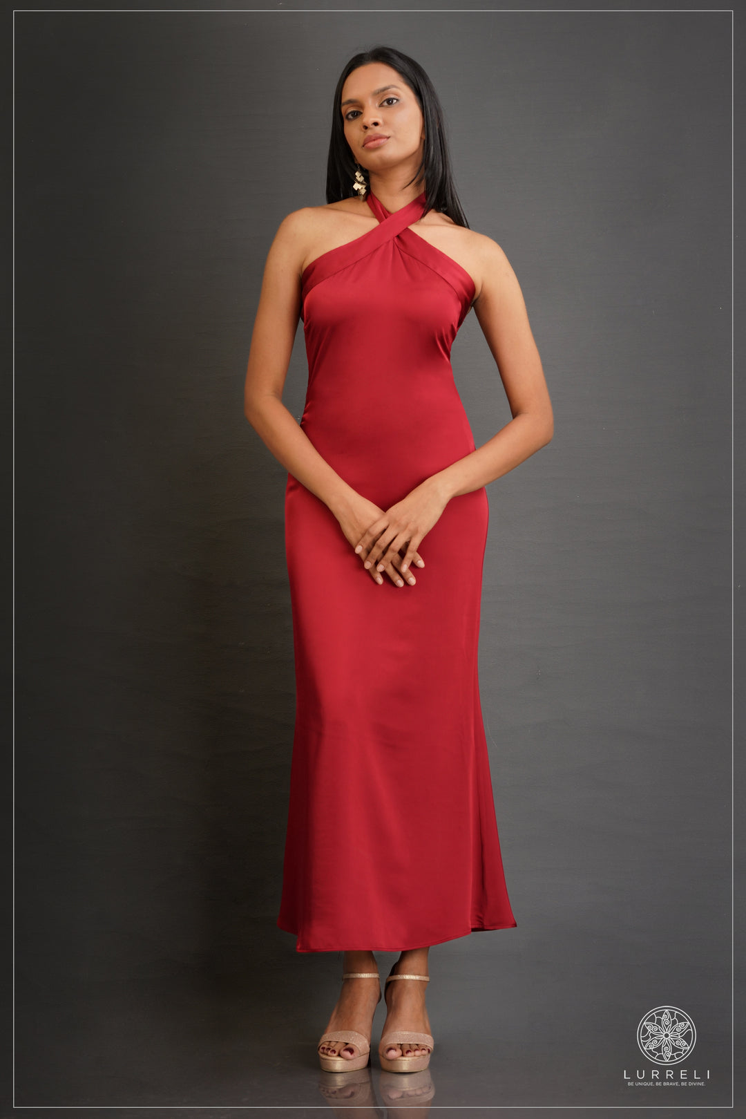 Cross Neck Detail Evening Dress – view 10 – Lurreli