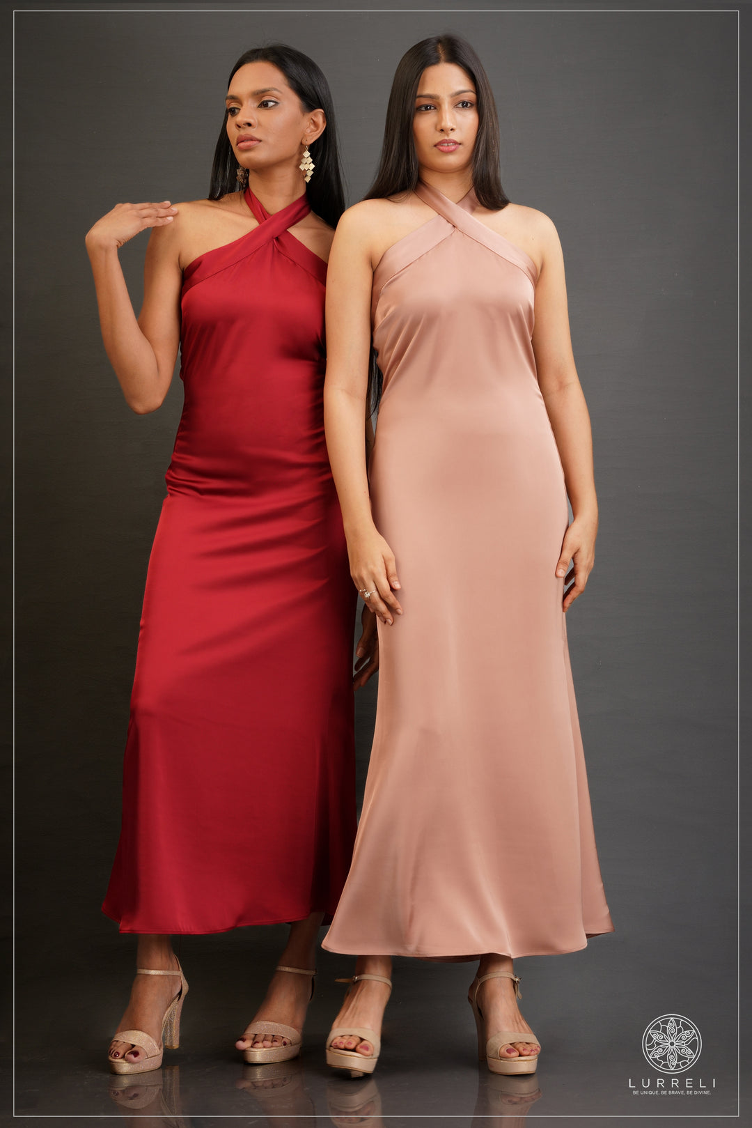 Cross Neck Detail Evening Dress – view 1 – Lurreli