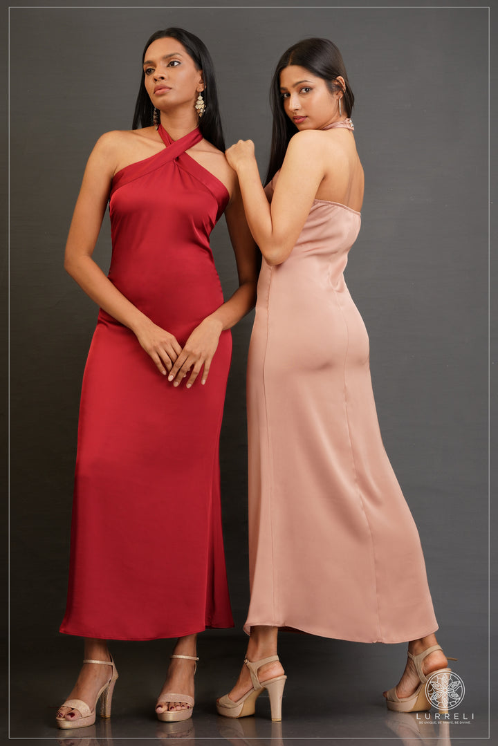 Cross Neck Detail Evening Dress – view 9 – Lurreli