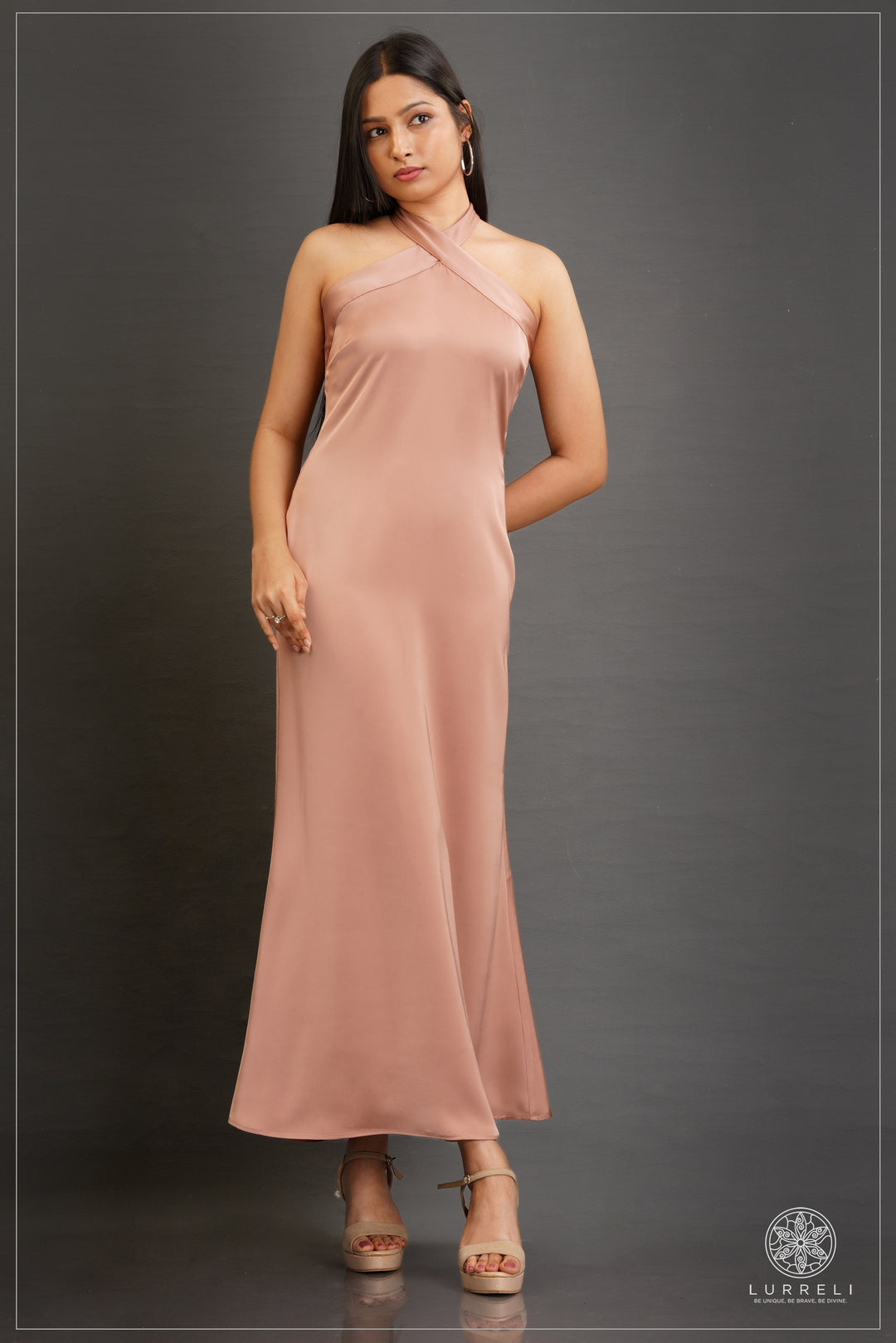 Cross Neck Detail Evening Dress – view 7 – Lurreli