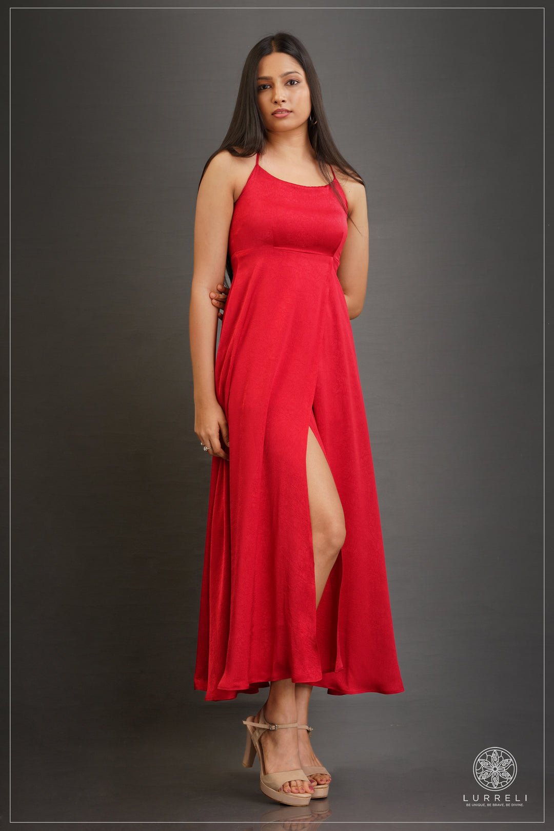 "Evening Strappy Dress" – Red – Lurreli