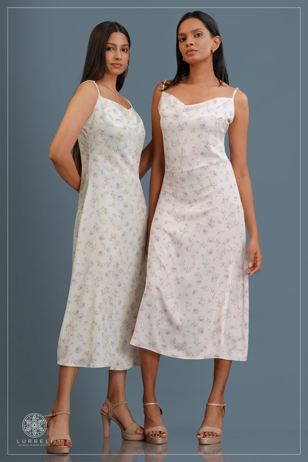 Floral midi slip dress – view 1 – Lurreli