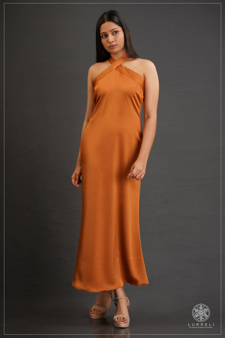 Cross Neck Detail Evening Dress – view 5 – Lurreli