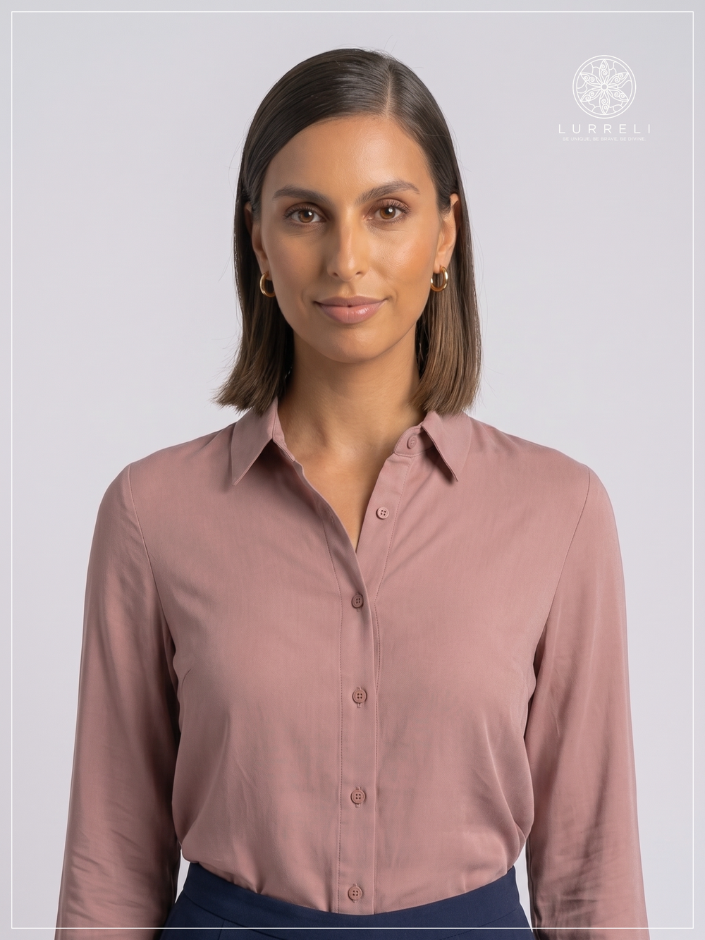 Classic Long Sleeve Formal Shirt – Peach – Lurreli