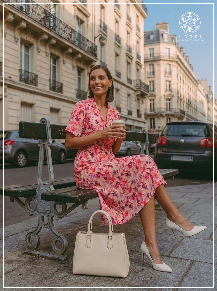 City Bloom Midi Dress – Pink – Lurreli