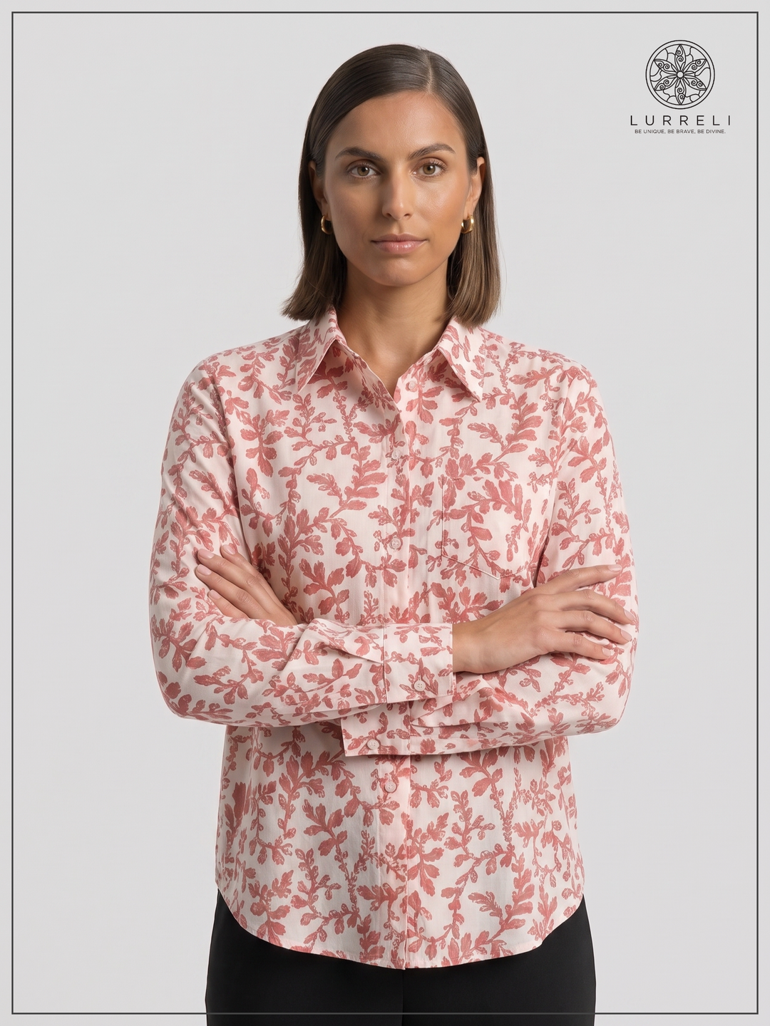Long Sleeve Formal Shirt – Red Print – Lurreli