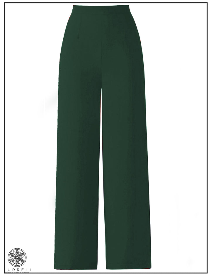 Flared Leg Work Pant – Green – Lurreli