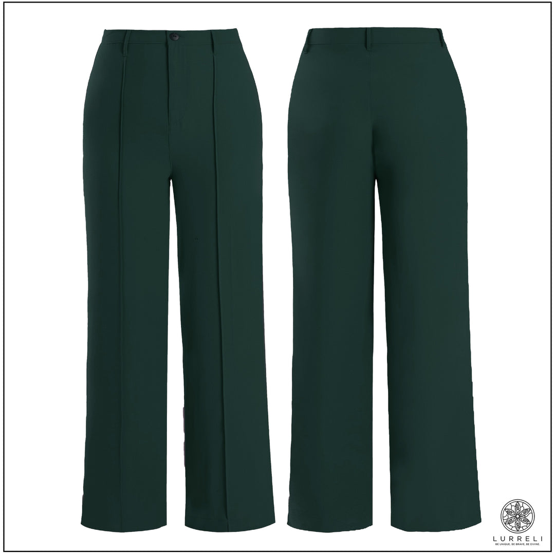 Front Pleated Workwear Pant – Green – Lurreli