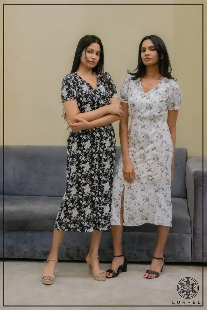 Button-Detail Fishtail Dress – view 1 – Lurreli