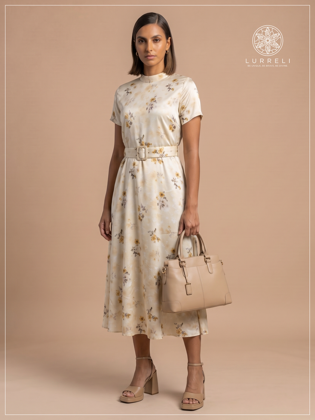 Belted Floral Midi Dress – view 5 – Lurreli