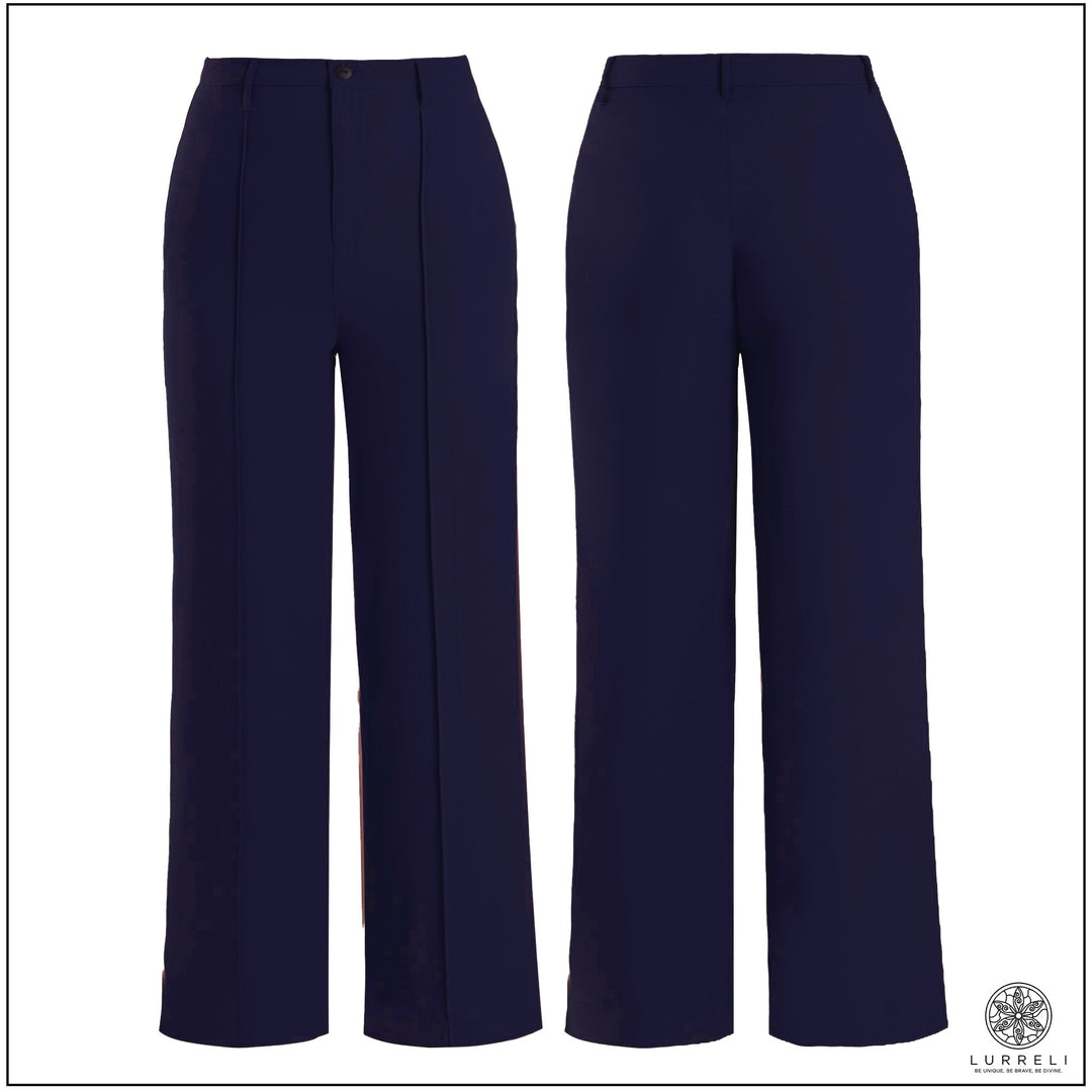 Front Pleated Workwear Pant – Navy – Lurreli