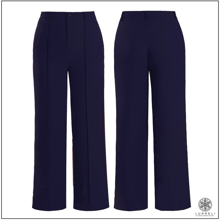 Front Pleated Workwear Pant – Navy – Lurreli