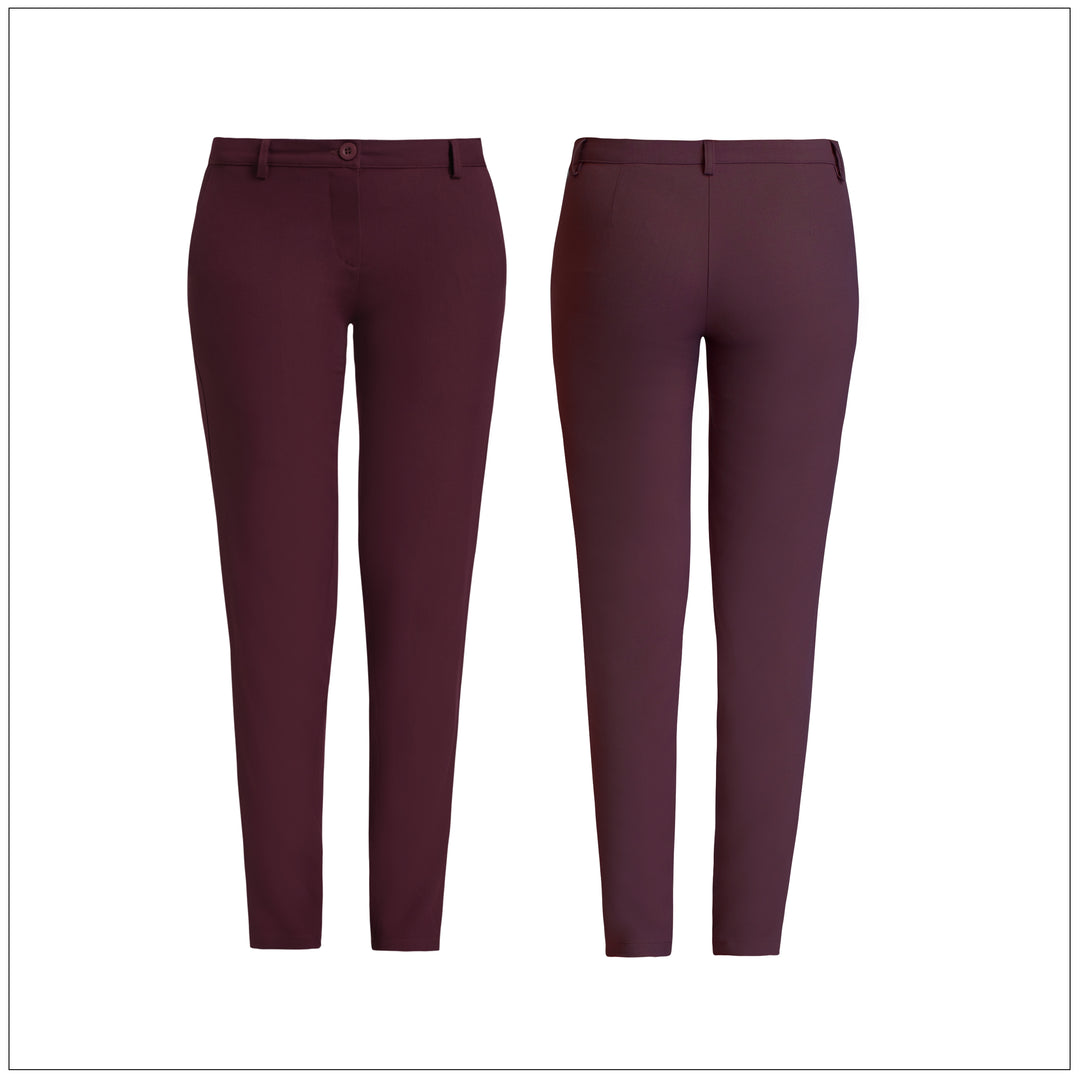 Straight-Cut Workwear Pant – Maroon – Lurreli
