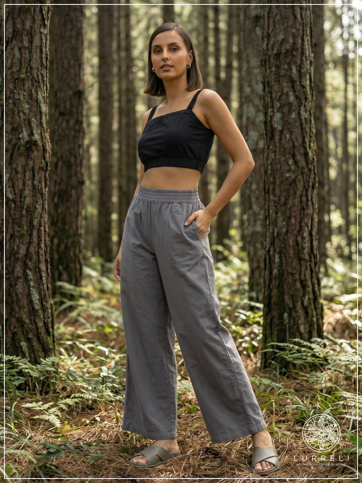 Casual Linen Wide-Leg Pants – Green – Lurreli