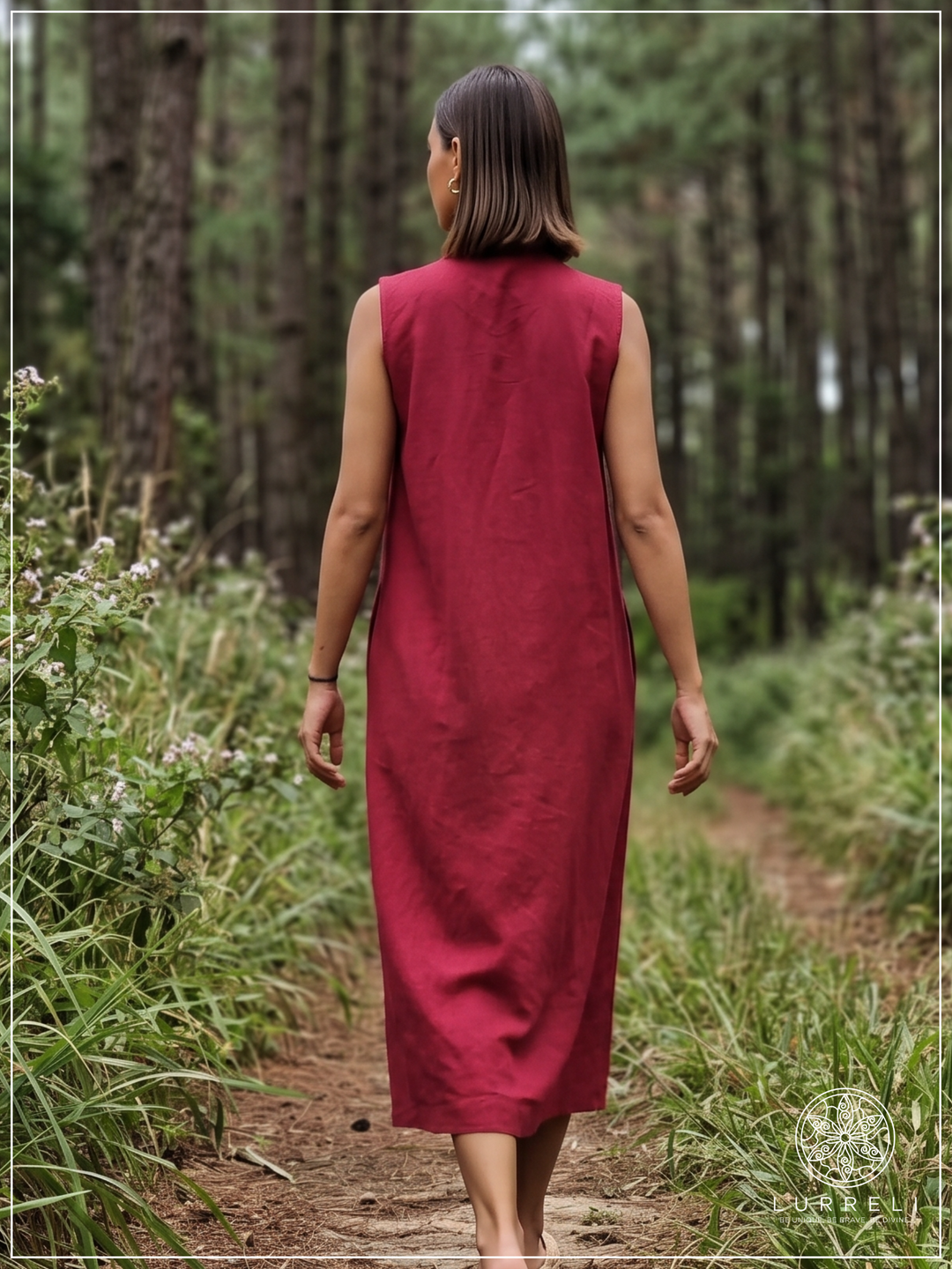 Casual Linen Button-Down Midi Dress – view 5 – Lurreli