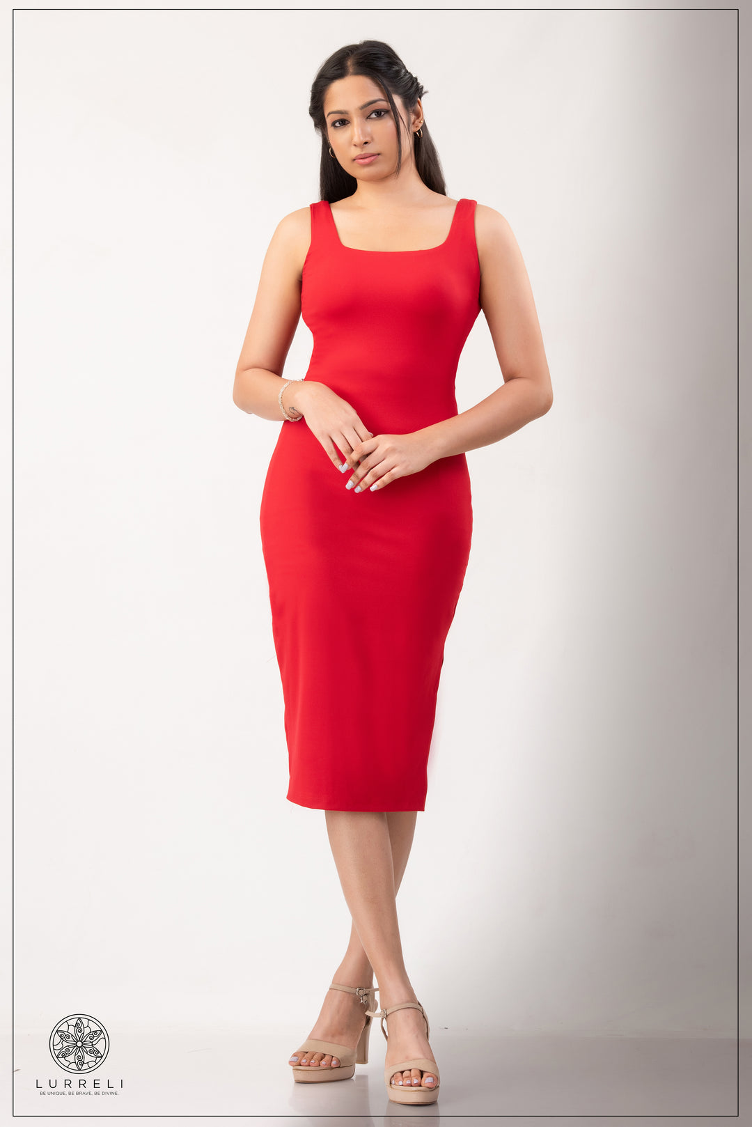 Sleeveless Bodycon Dress – Red – Lurreli