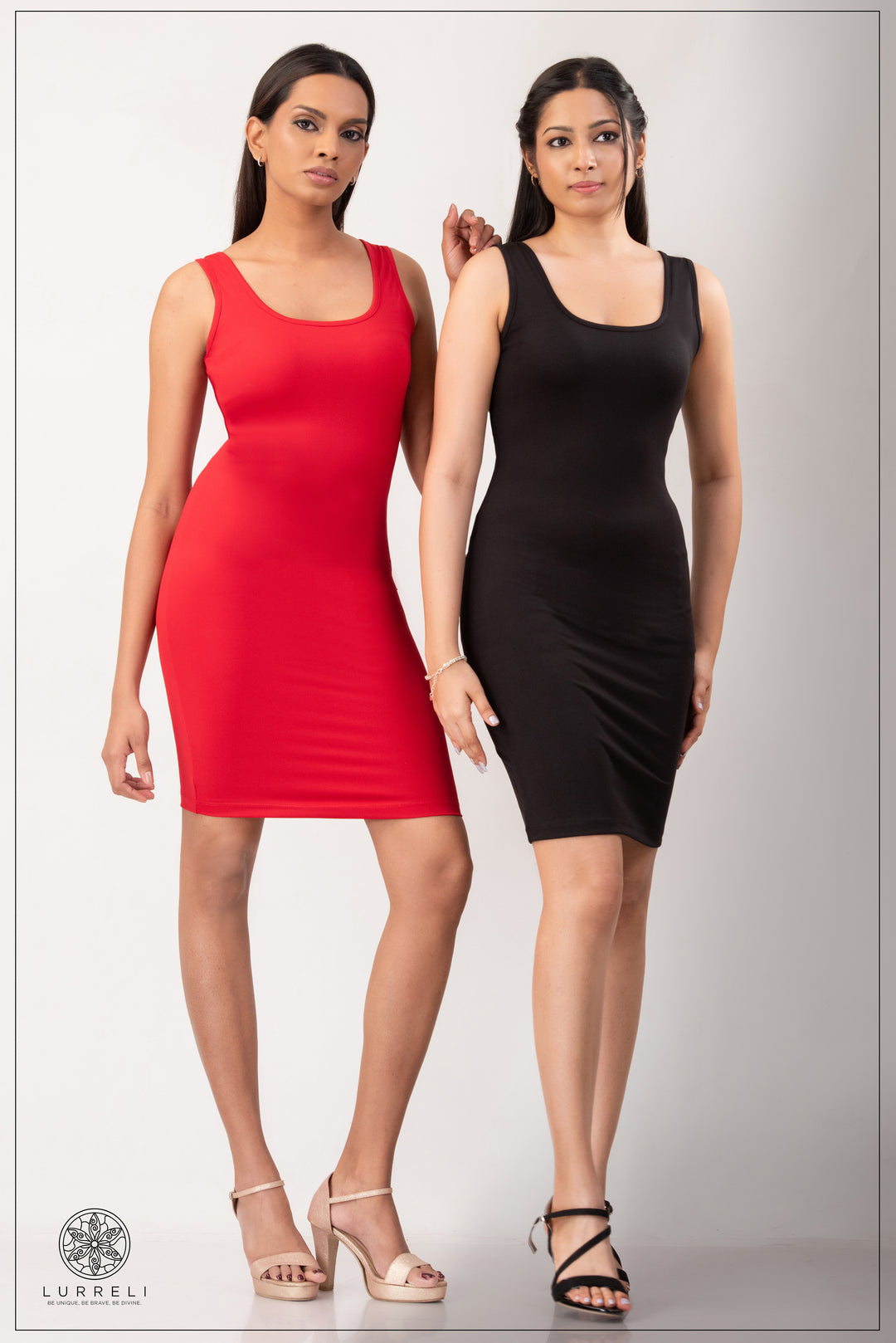Sleeveless Bodycon Midi Tank Sheath Knee Length Dress – view 1 – Lurreli