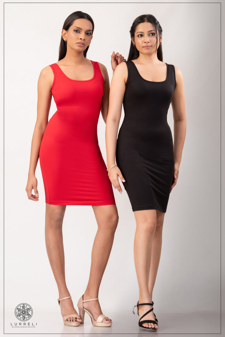 Sleeveless Bodycon Midi Tank Sheath Knee Length Dress – view 1 – Lurreli